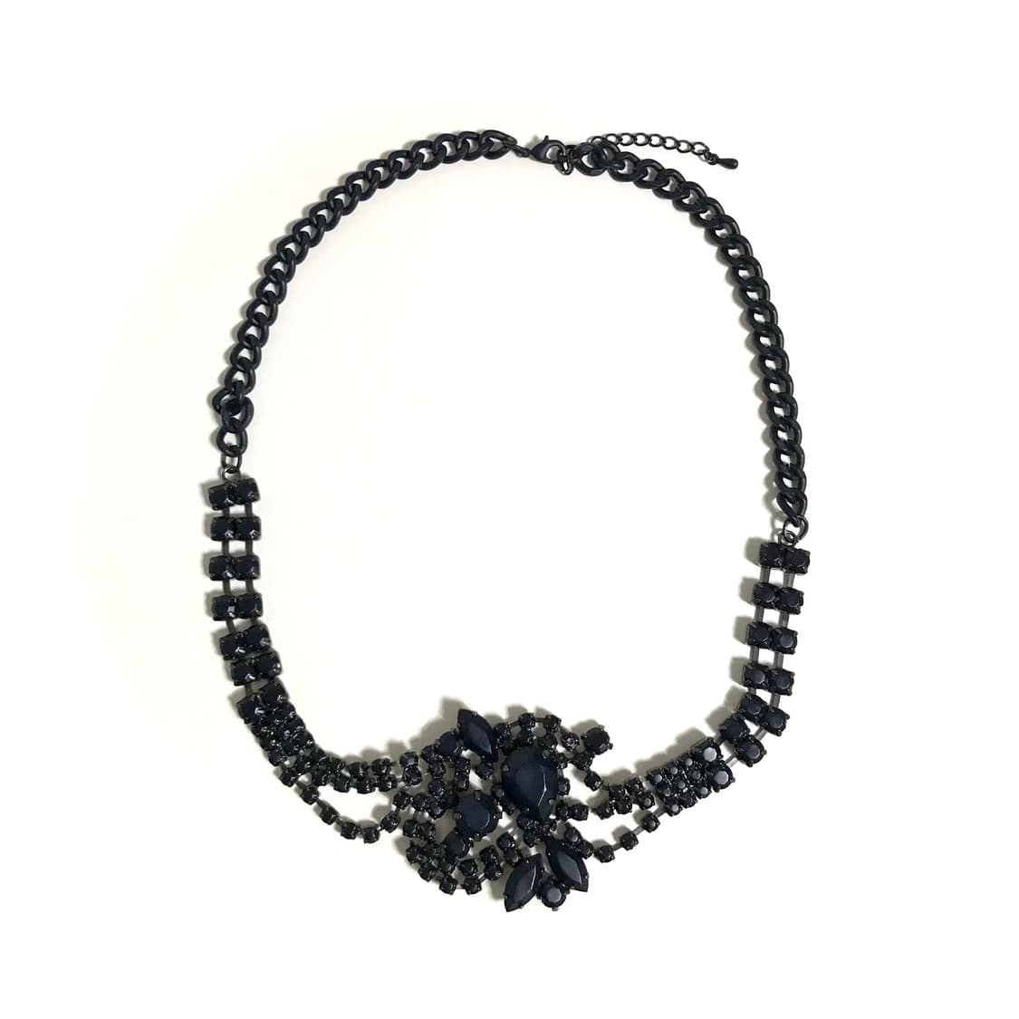 빈티지 다크네이비 보석 체인 목걸이 펑크 헤이세이 갸루 상품이미지1