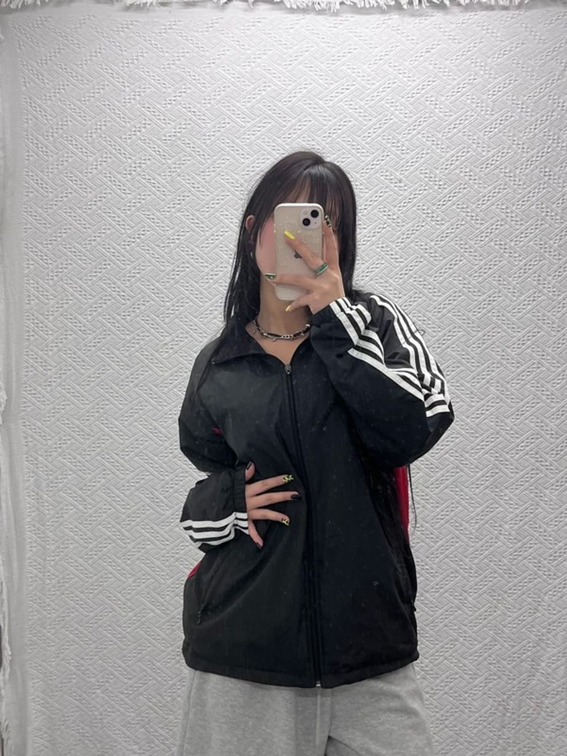 아디다스 올드스쿨 레트로 크로스 배색 바람막이 자켓 100 C07399 상품이미지1