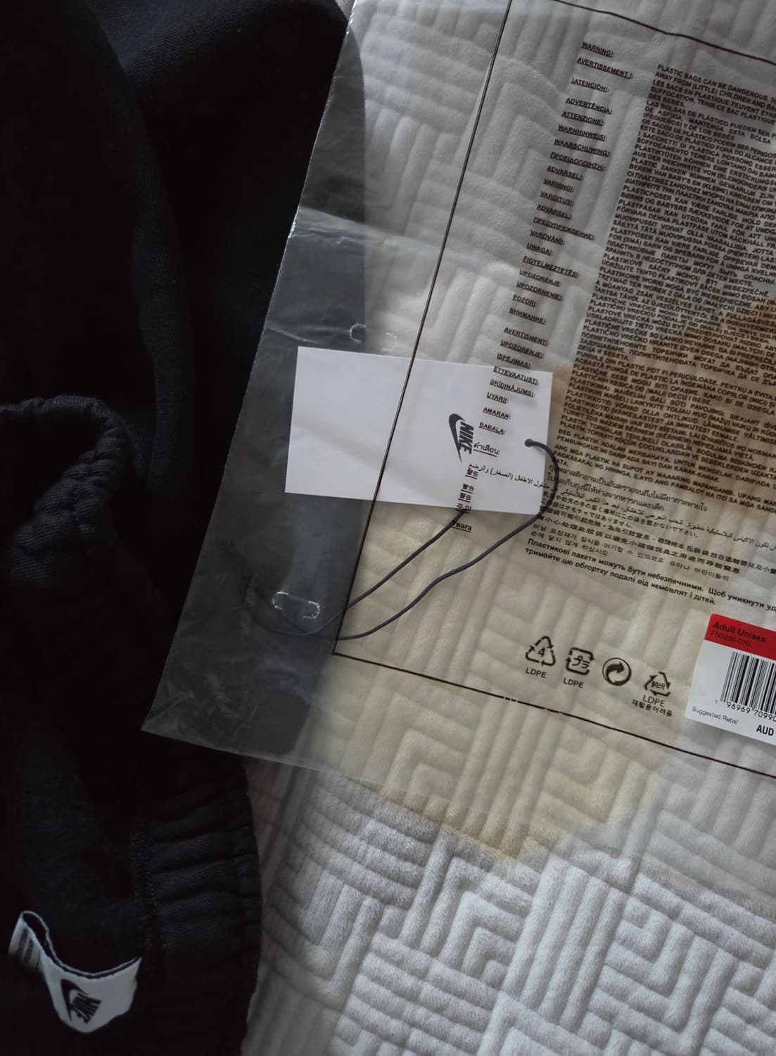 [L] 나이키 x 스투시 워시드 플리스 팬츠 블랙 상품이미지4