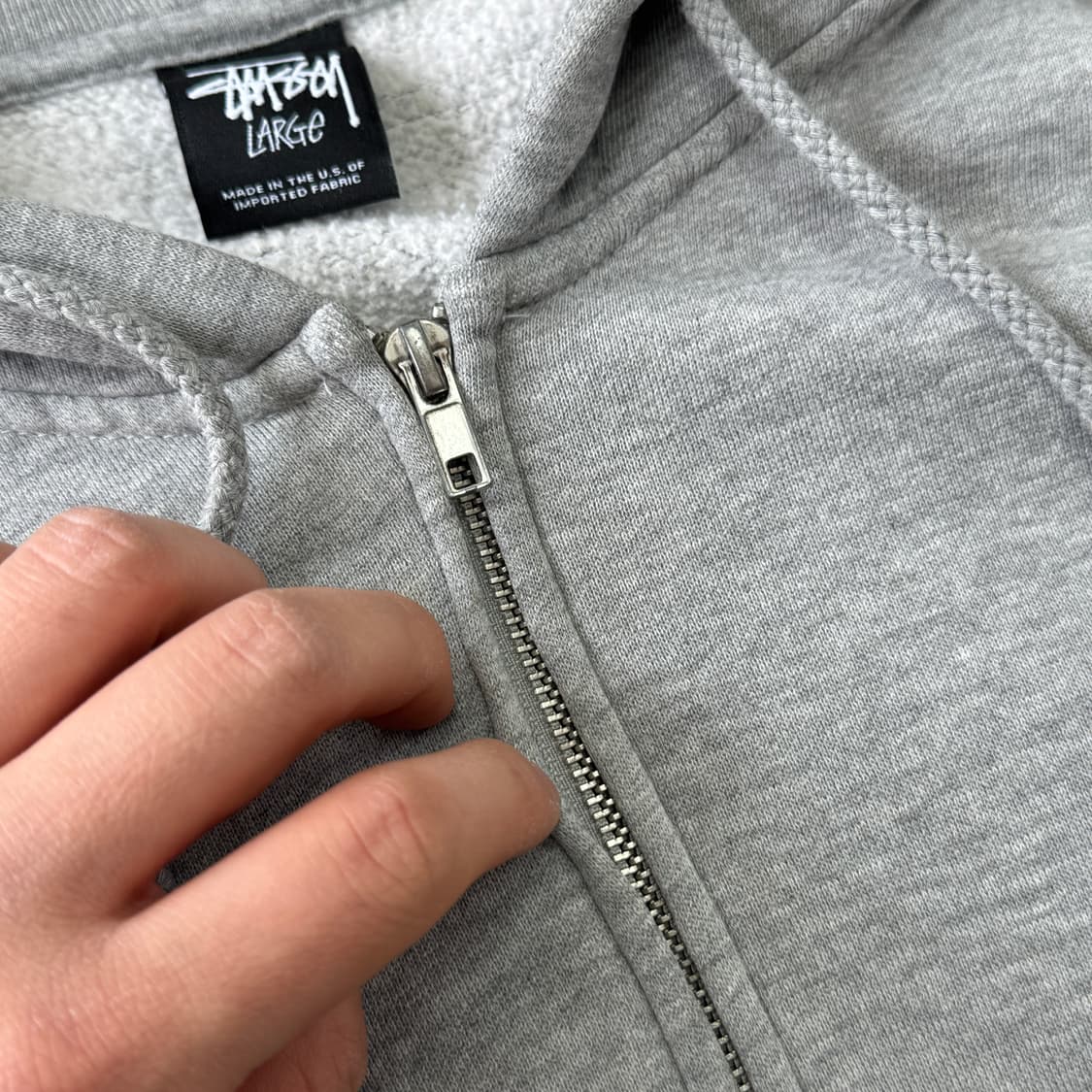 스투시 00s 월드투어 그레이 후드집업 L 상품이미지3