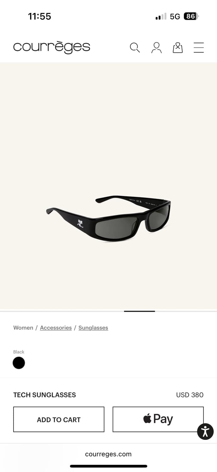 Courreges 꾸레쥬 tech 선글라스 블랙 상품이미지1