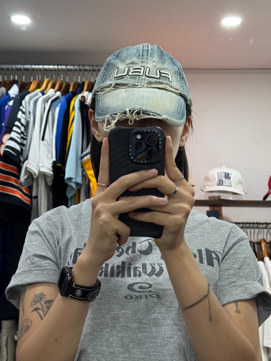 푸부 데미지 데님 볼캡 상품이미지8
