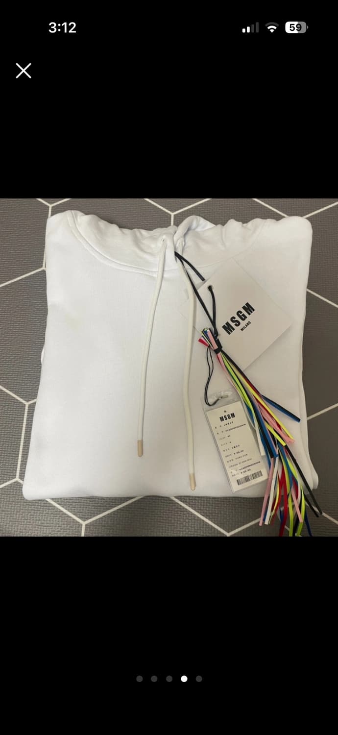 (새상품) MSGM 로고 후드티 화이트 상품이미지5