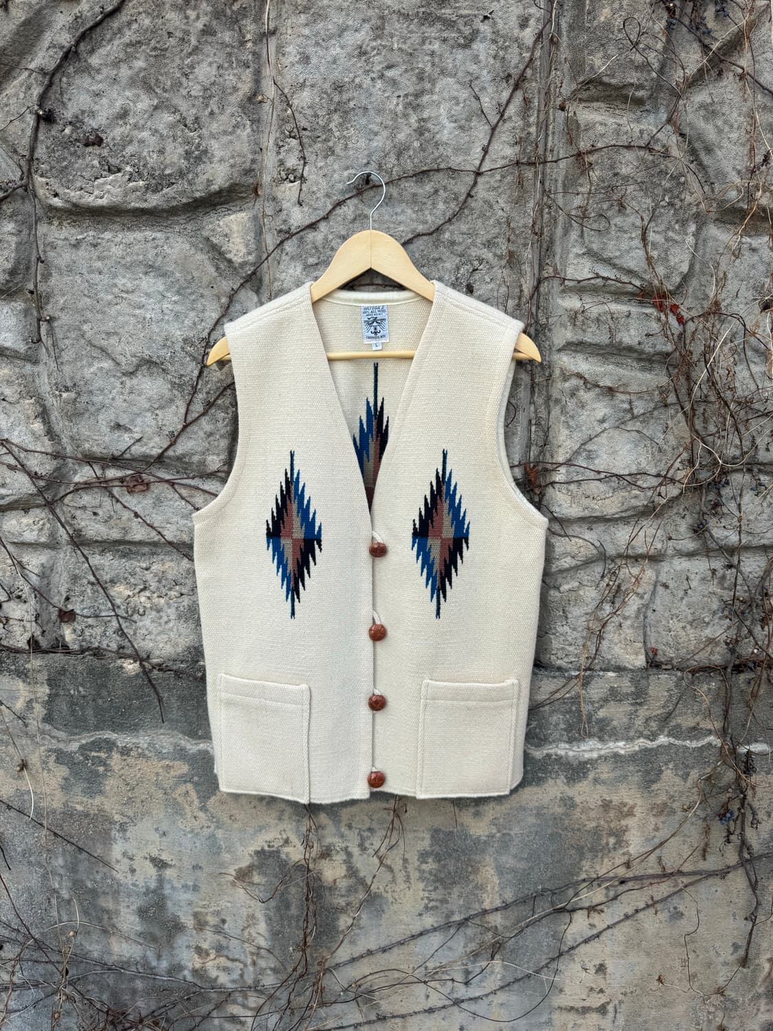 오르테가 핸드 우븐 울 치마요 베스트 나바호 네이티브 웨스턴 조끼 상품이미지1