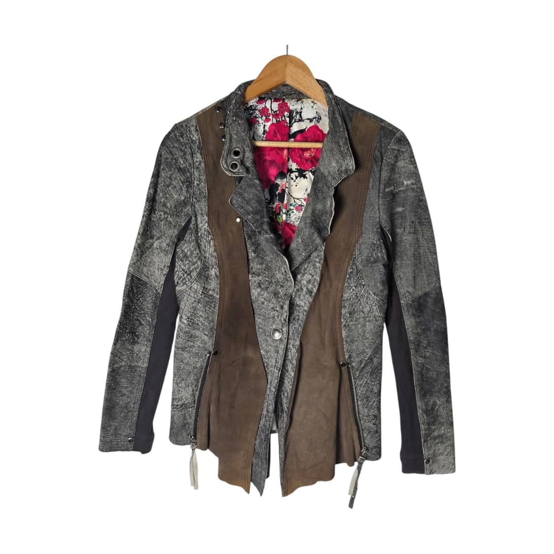 [VTG] 빈티지 오리엔탈 플라워 믹스 레더 자켓 상품이미지1