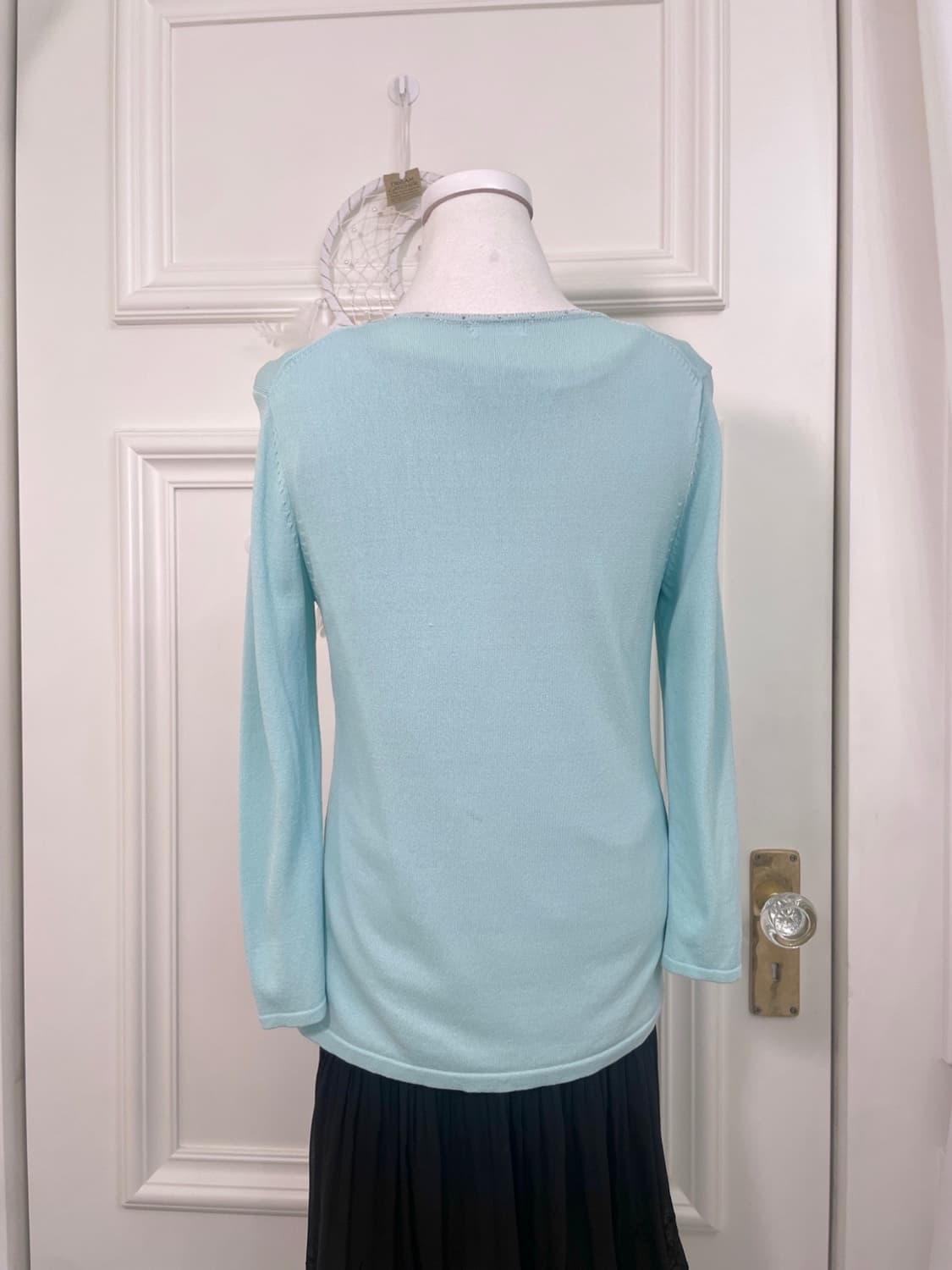 mint cubic one-button cardigan&lace trim 상품이미지5