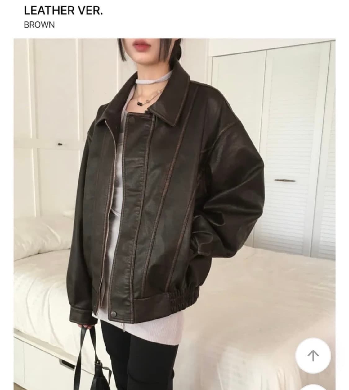 [os]원더원더 버핑레더 자켓/짙은브라운 상품이미지2