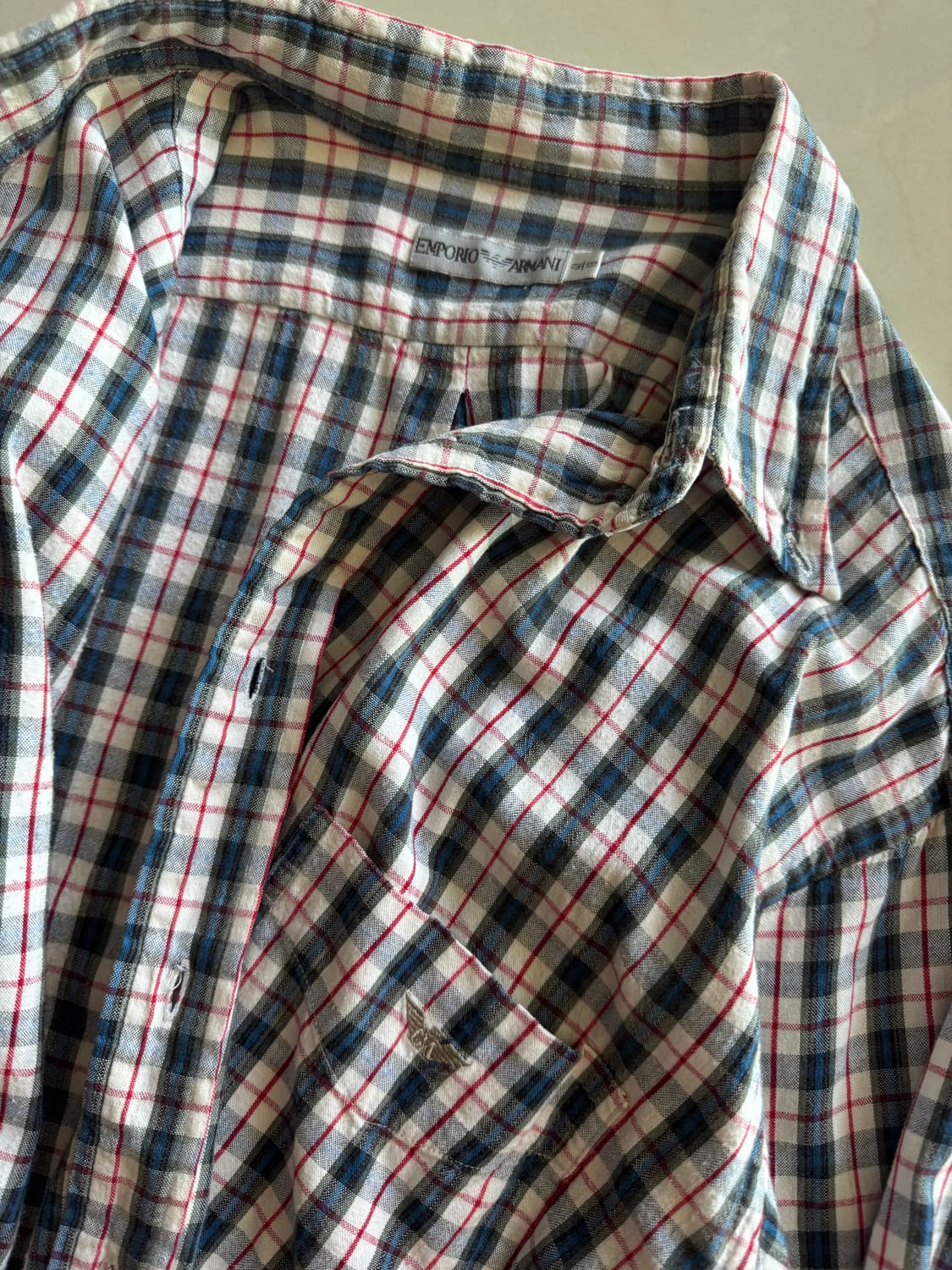 90s emporio armani plaid shirt 상품이미지2
