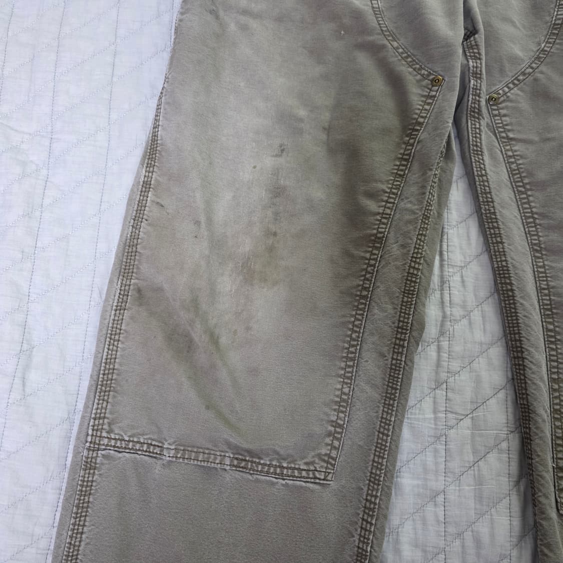 [38X32] 칼하트 더블니 B195LBR 워크팬츠 MOS 페이드 상품이미지2