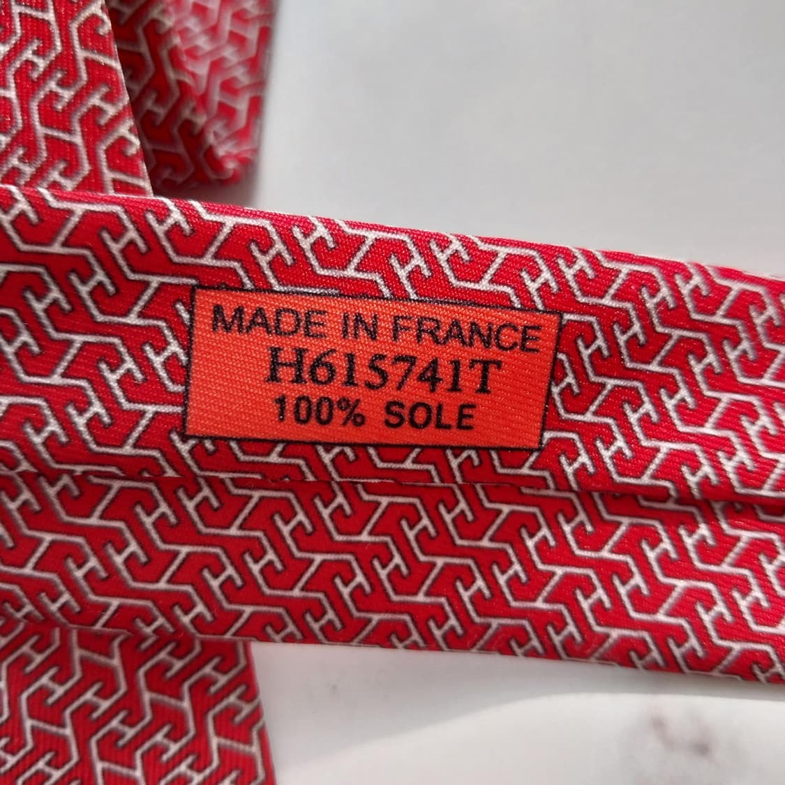 에르메스 실크 레드 H모티브 패턴 넥타이 8.2cm A+등급 K1164
 상품이미지9
