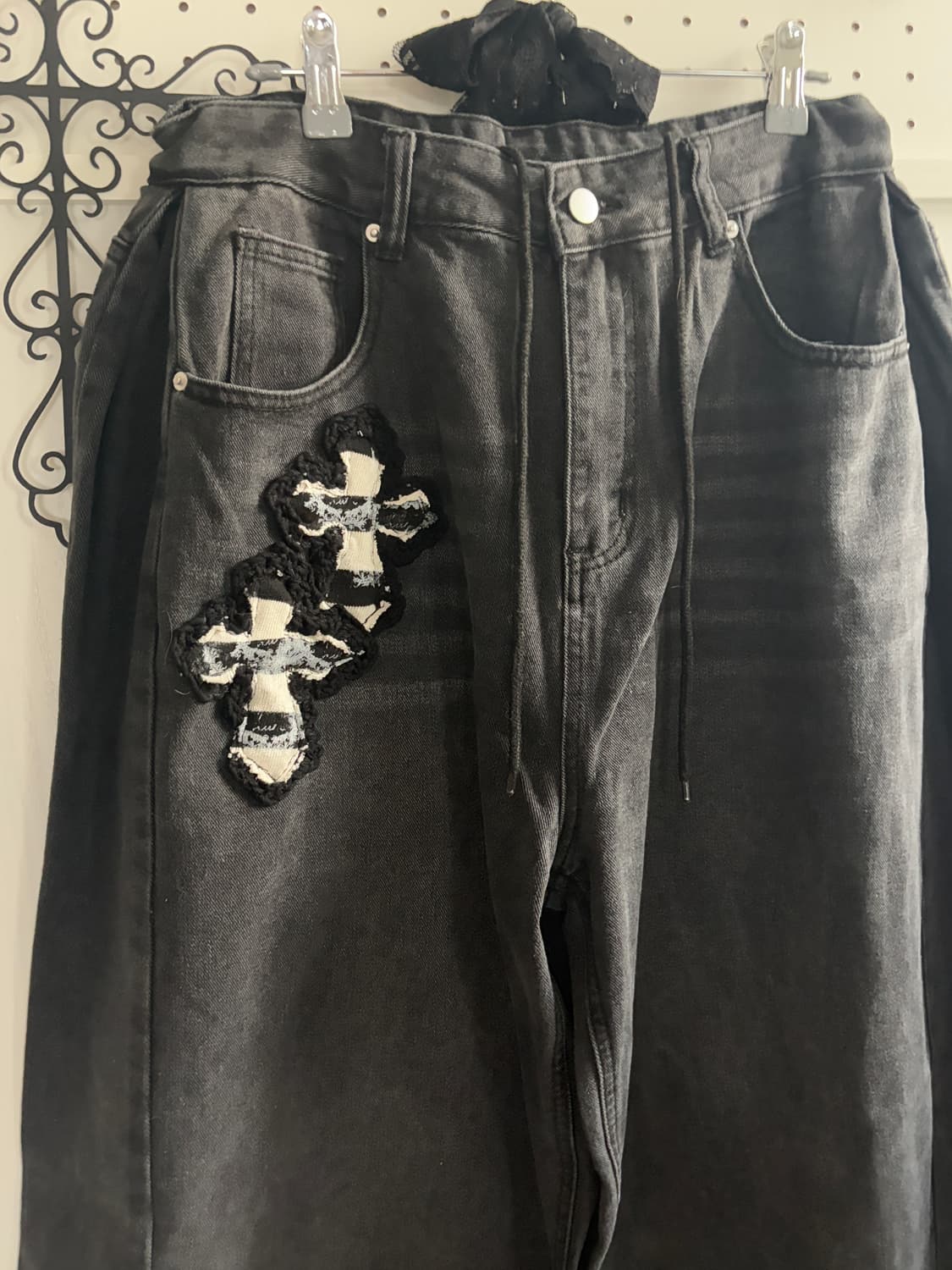 • hurtmade Dark gray denim cross patch & 상품이미지6