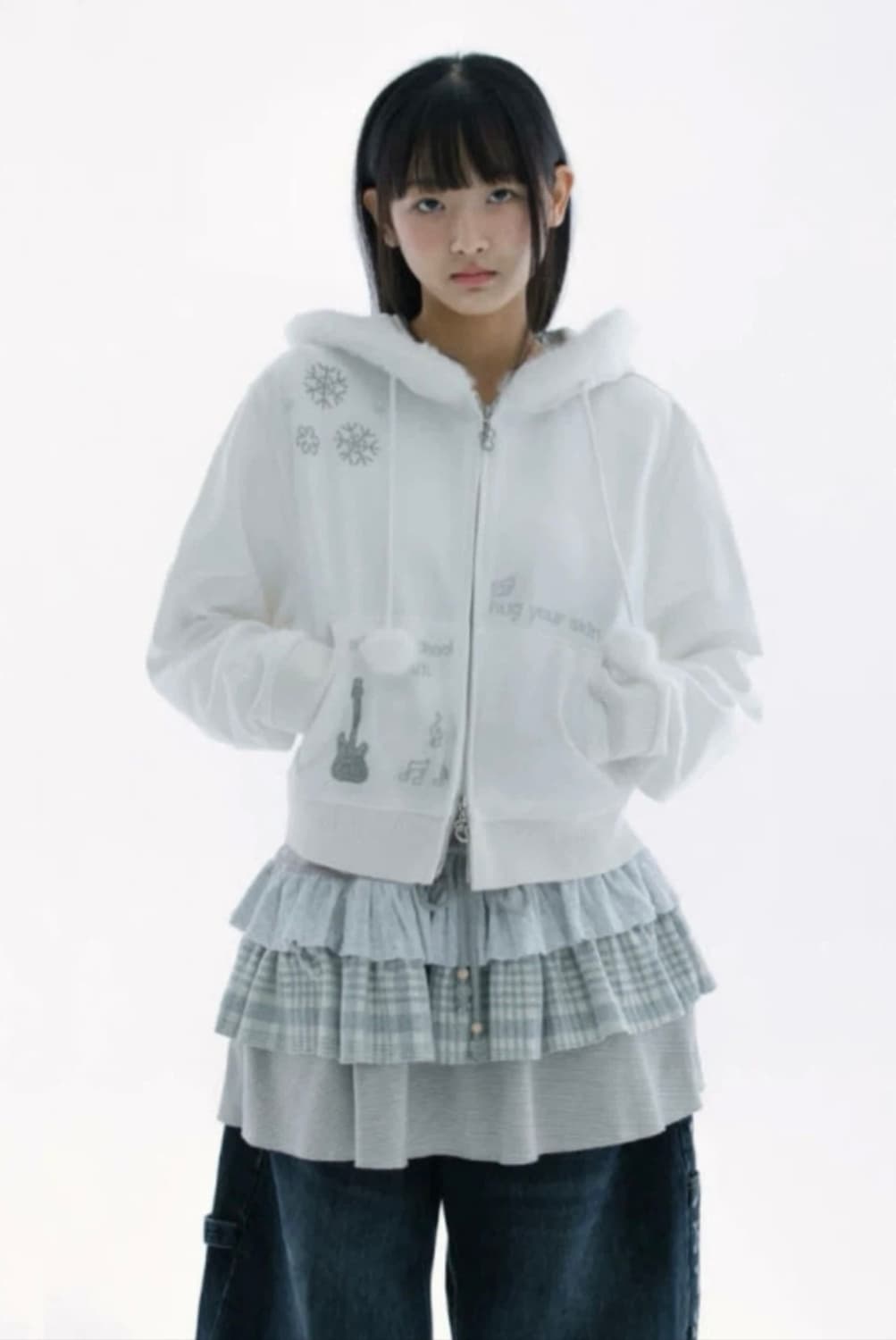 허그유어스킨 핫픽스 퍼 후드집업 상품이미지3