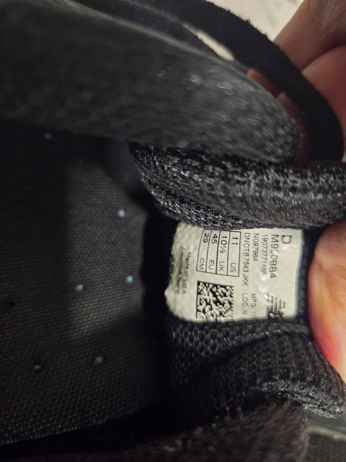 뉴발란스 990 올블랙 스니커즈 290mm 상품이미지4