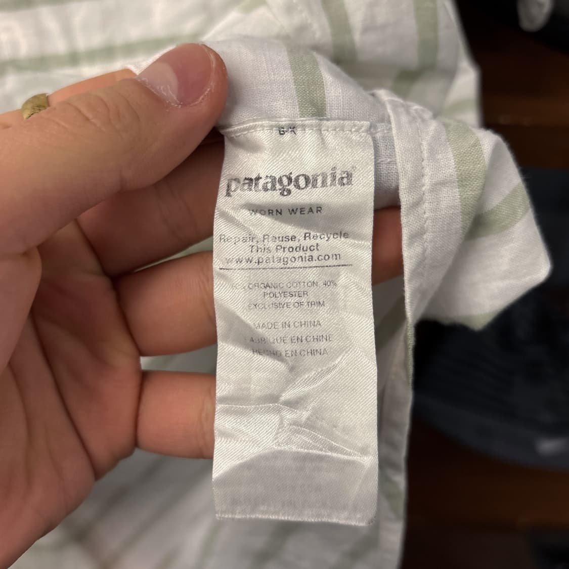 파타고니아 오가닉코튼 올리브 스트라이프 라이트코튼 셔츠 N1026 상품이미지9