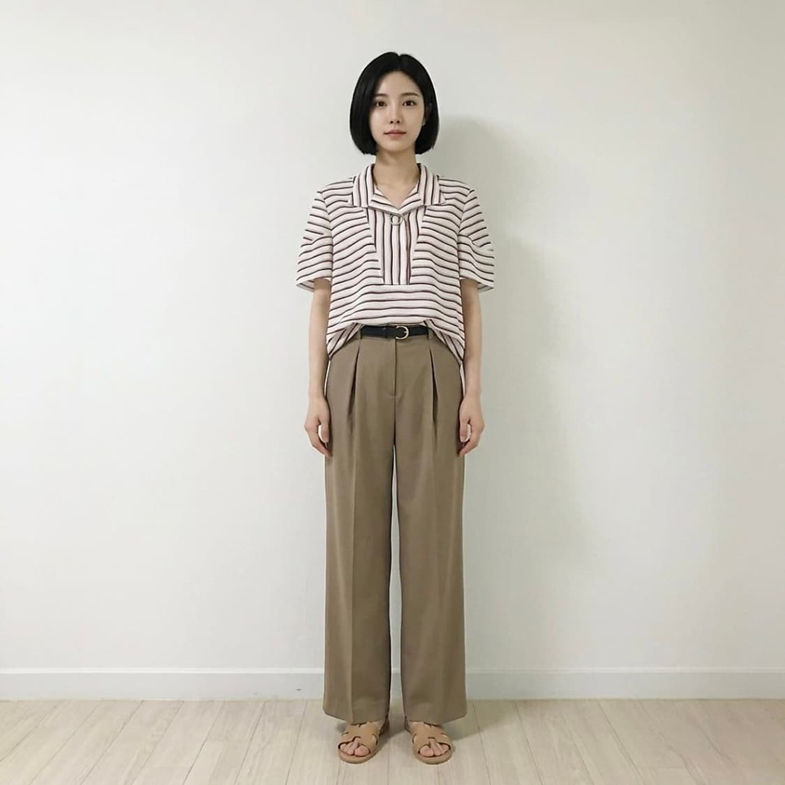 JJ지고트 반팔 스트라이프 블라우스 상품이미지2