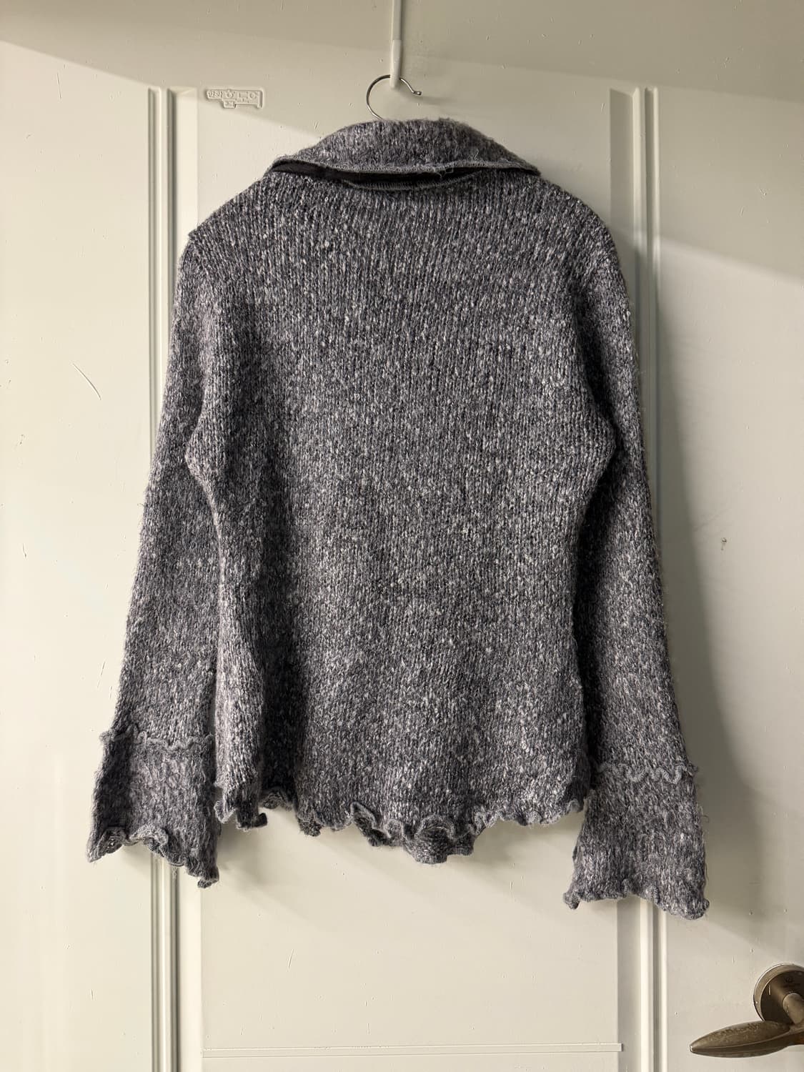 일본빈티지 실버 버튼 헤어리 니트자켓 상품이미지8
