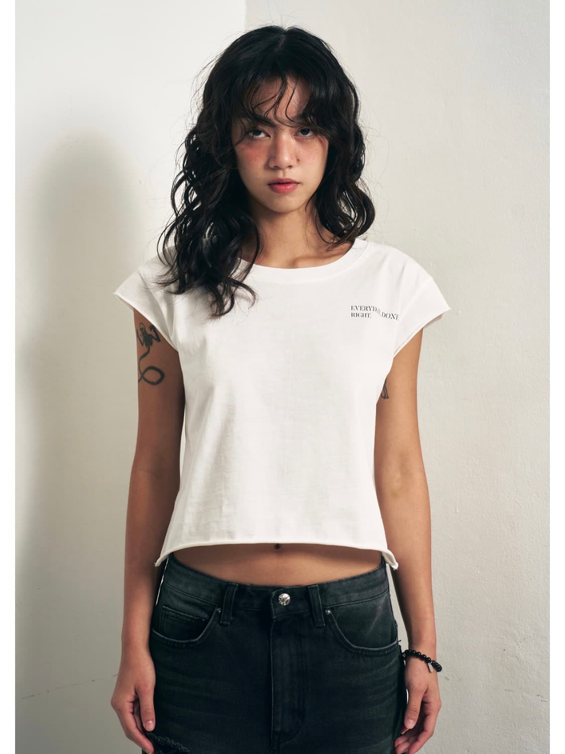 Y. CAP SLEEVE T-SHIRT WHITE 상품이미지1