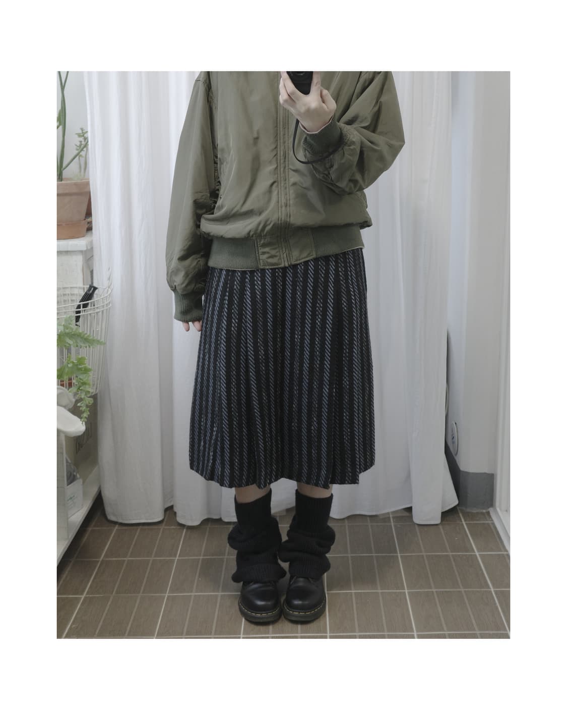 Striped winter skirt 상품이미지4