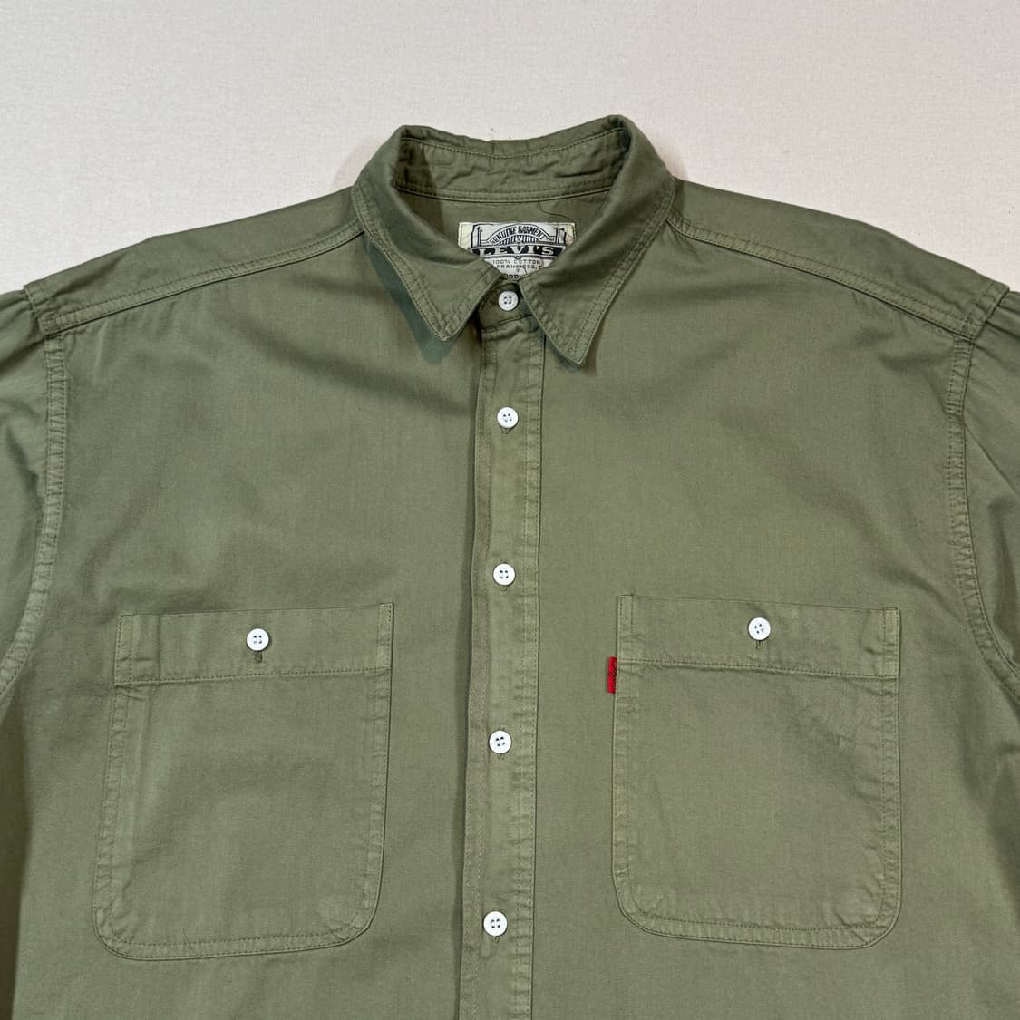 XL) 리바이스 올리브 카키 투포켓 코튼 셔츠 상품이미지3
