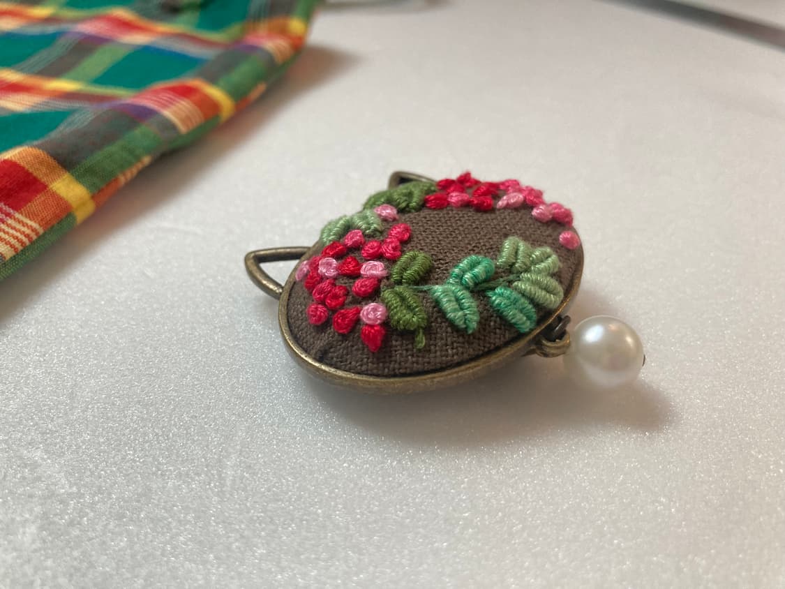 핸드메이드 프랑스자수 고영희 팬던트 브로치 상품이미지5