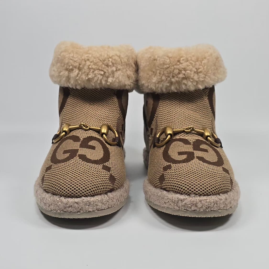 구찌 점보 GG 캔버스 홀스빗 시어링 앵클 부츠 ( 210 ) 상품이미지2