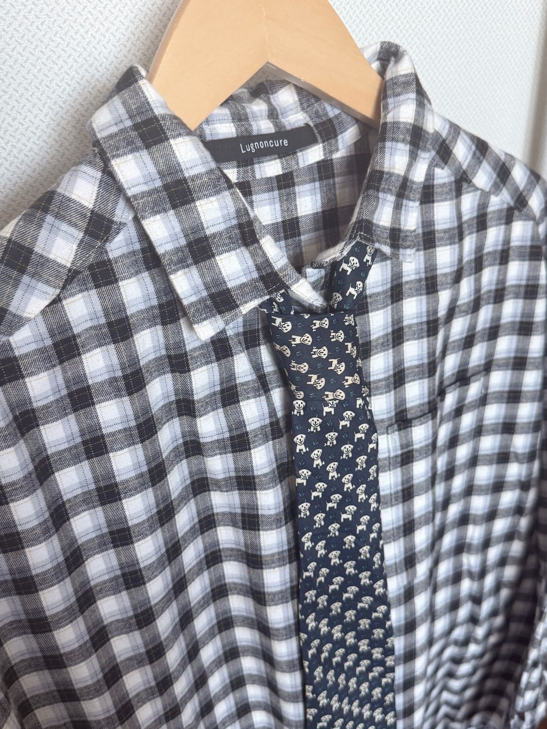 체크셔츠 + 강아지 넥타이 상품이미지3