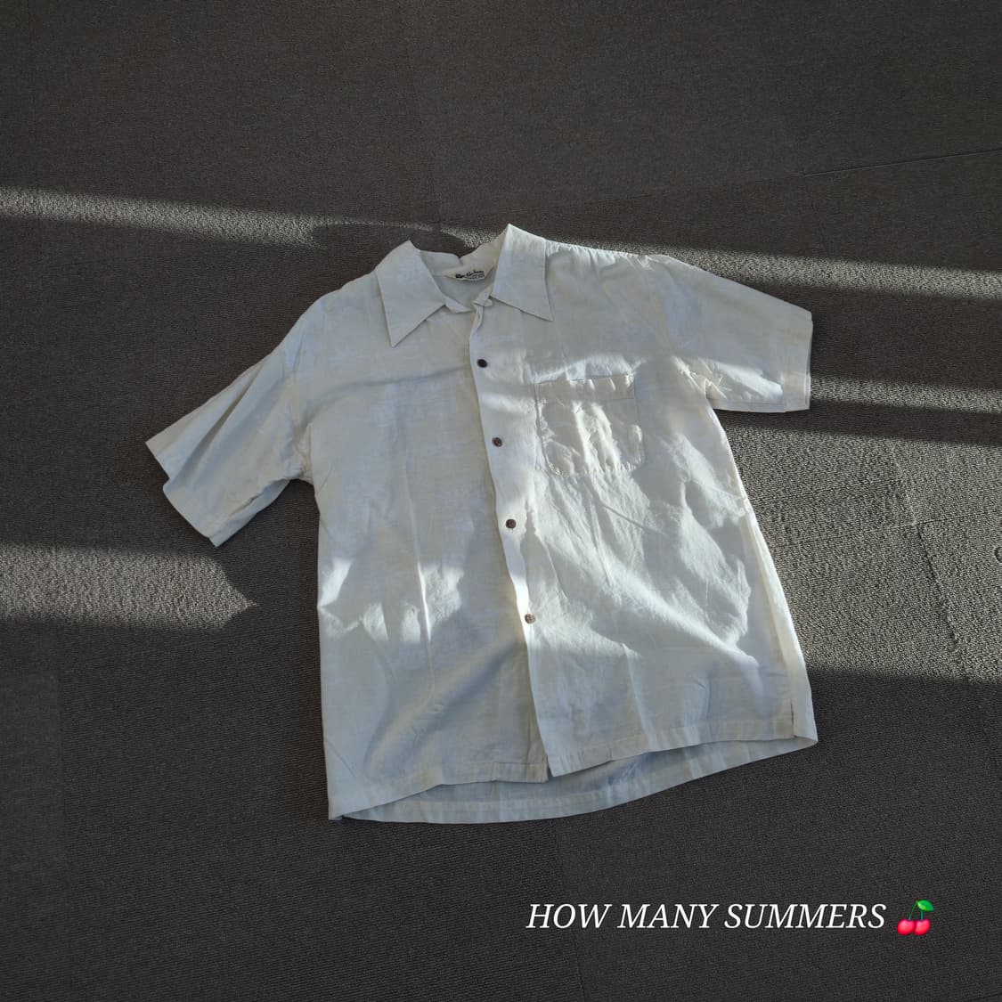 반팔 셔츠 아이보리 & 화이트 패턴 여름 상품이미지5