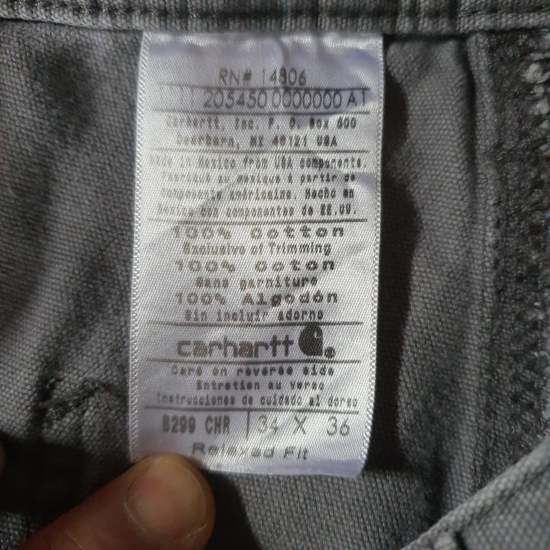 칼하트  8299 CHR 릴랙스드 핏 캔버스 팬츠 no.77 상품이미지5