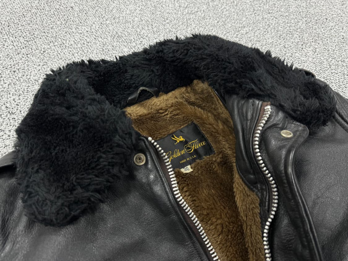 Golden Flecce 80-90s G-1 레더자켓 상품이미지5