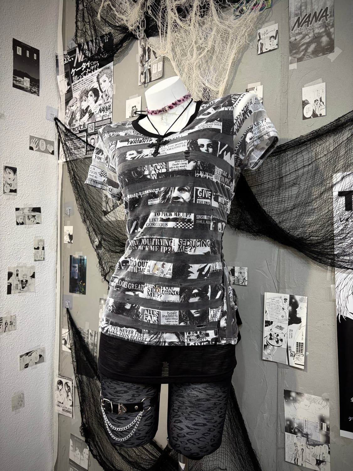 00's graphics Layered See-through sleeve 상품이미지6