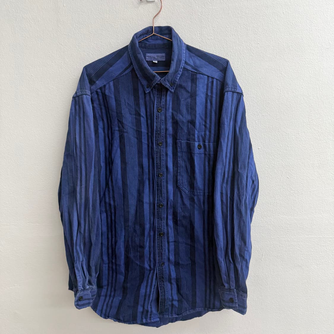 Terry ward 90s rare 딥블루 스트라이프 셔츠 L 상품이미지1