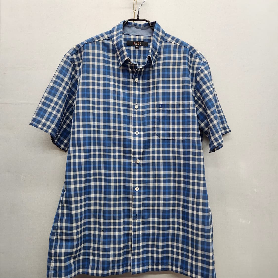 닥스 원포켓 로고 체크패턴 반팔셔츠 105(L) 상품이미지1