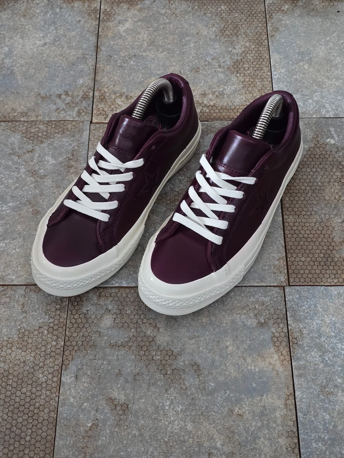 (220)컨버스 원스타 레더 로우 와인 상품이미지1