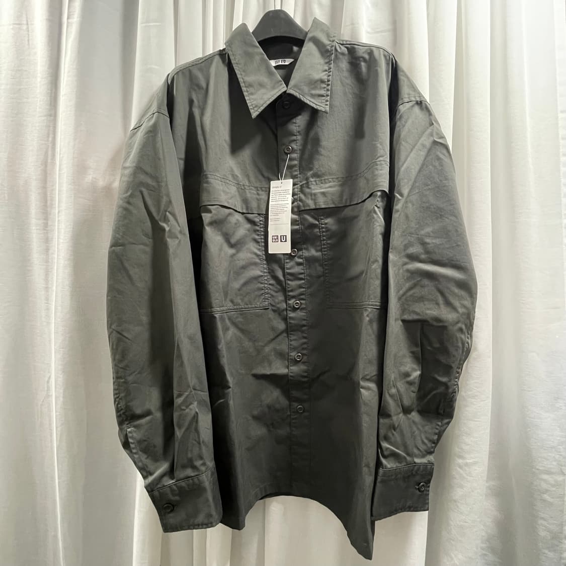 유니클로U/ 유틸리티 셔츠 그레이/ XXL 상품이미지6
