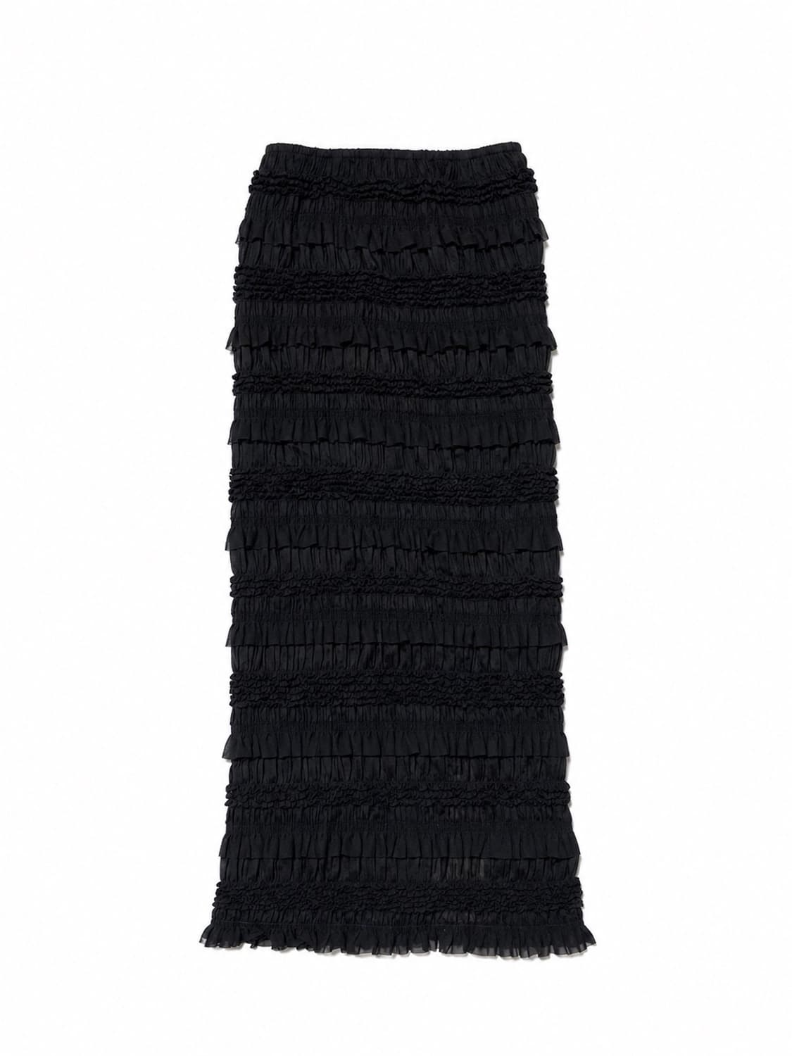 고딕 무드 셔링 레이어드 롱스커트 상품이미지1