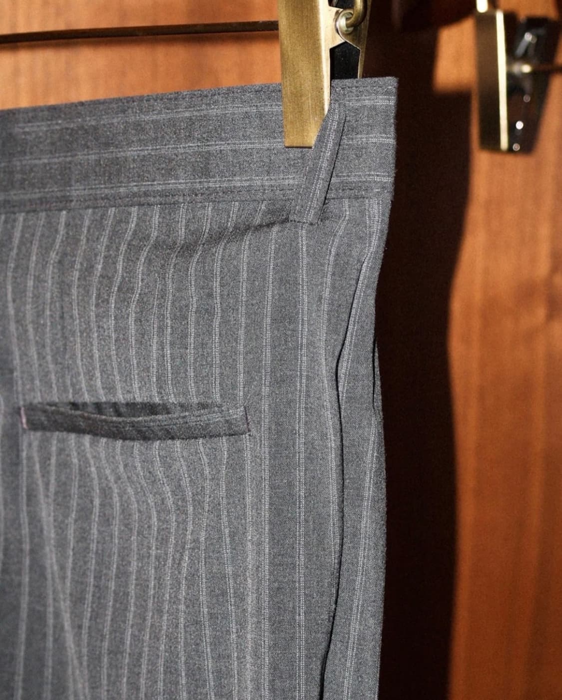 새상품) Leekie 메이드 스트라이프 슬랙스 S 기모 추가 상품이미지3