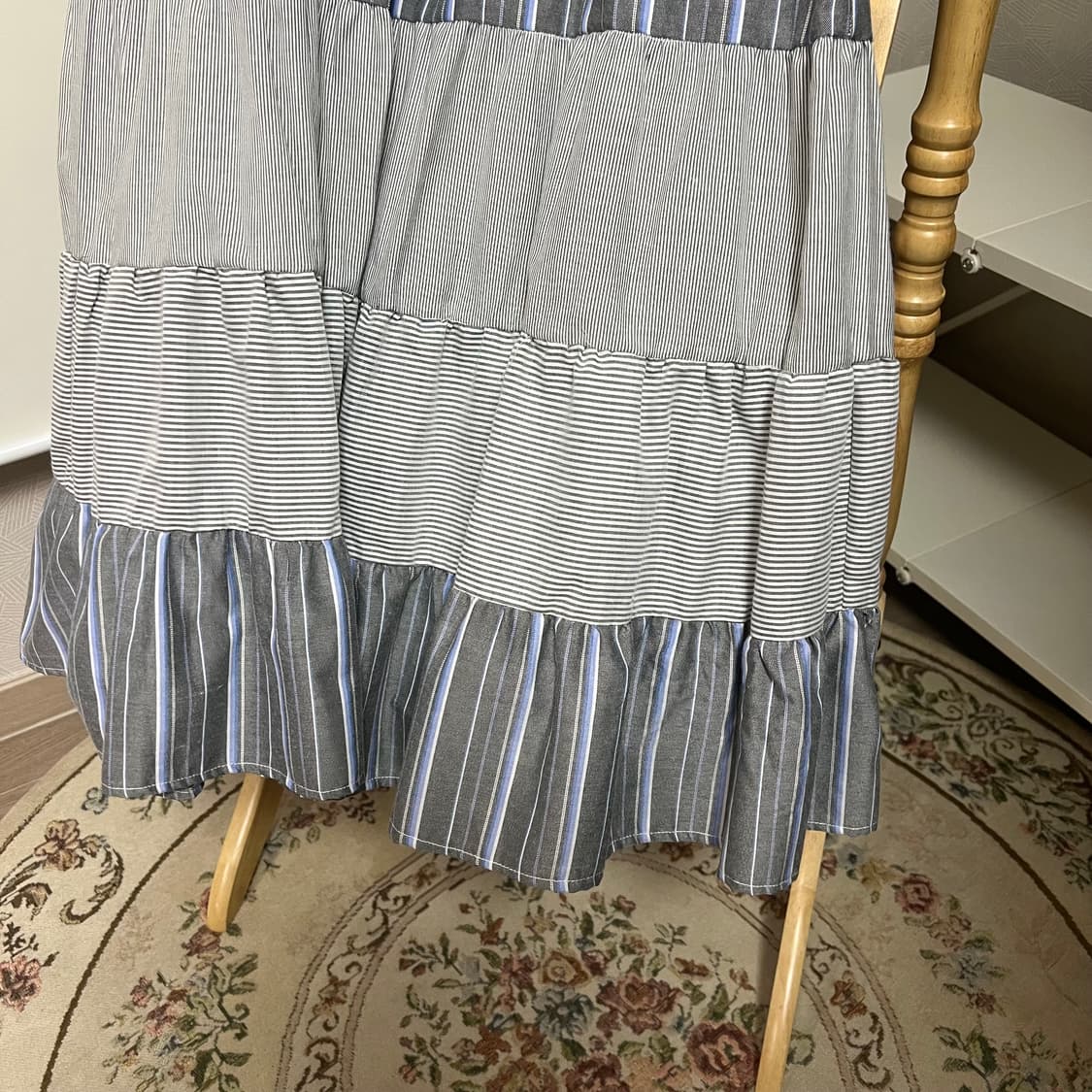 모리걸 스트라이프 패치워크 끈원피스 상품이미지4