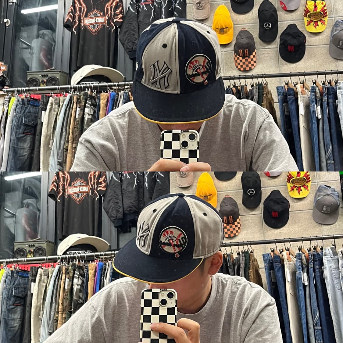 00s MLB 뉴욕양키스 더블 로고 스냅백 상품이미지6
