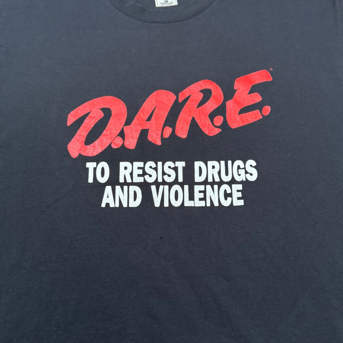 (XL) 90s 빈티지 DARE 블랙 티셔츠 후룻 상품이미지3