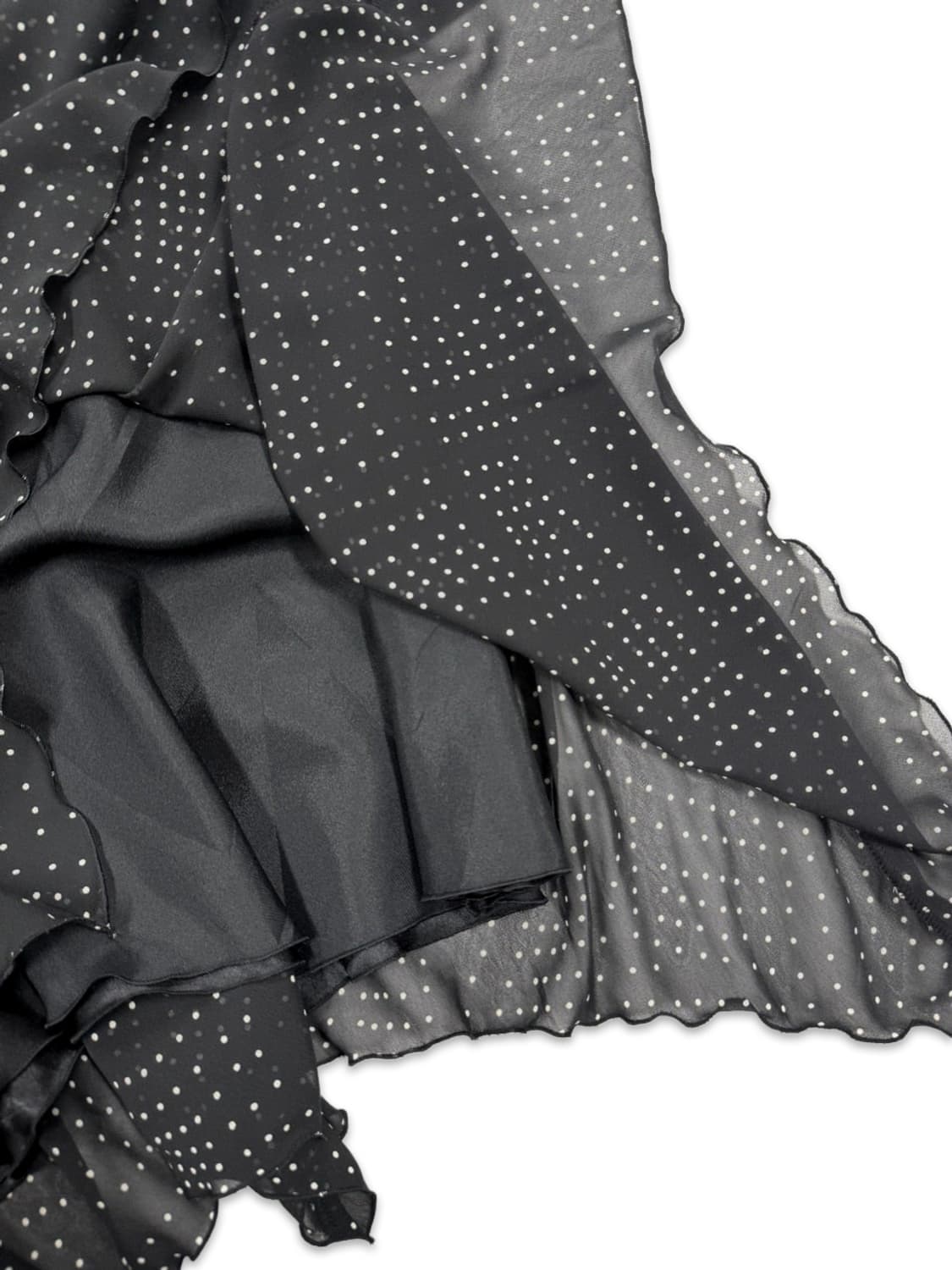 빈티지 블랙 도트 언밸런스 미디 스커트 상품이미지4