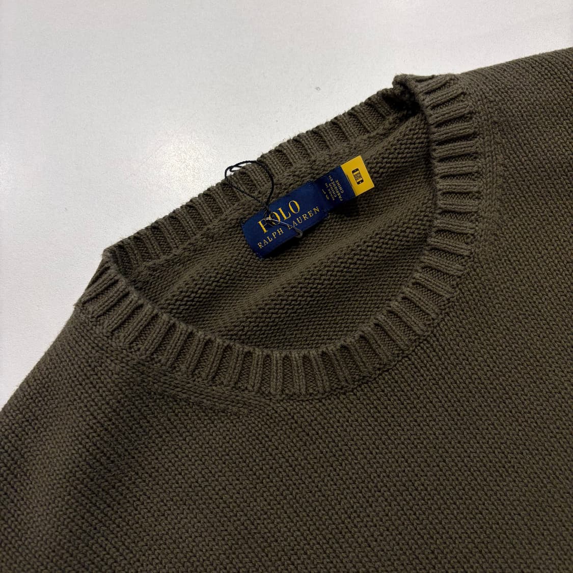 [L] 폴로 랄프로렌 신형 큐알 니트 스웨터 카키 C540 상품이미지3
