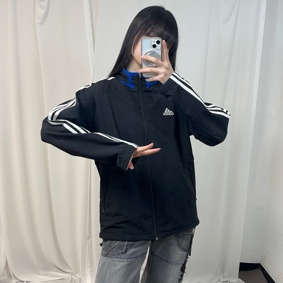 Adidas black windbreaker 상품이미지2
