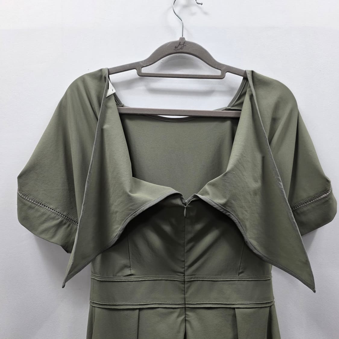 1337 미샤 MICHAA 카키 원피스 리본백 A라인 여성 55 여름원피 상품이미지3