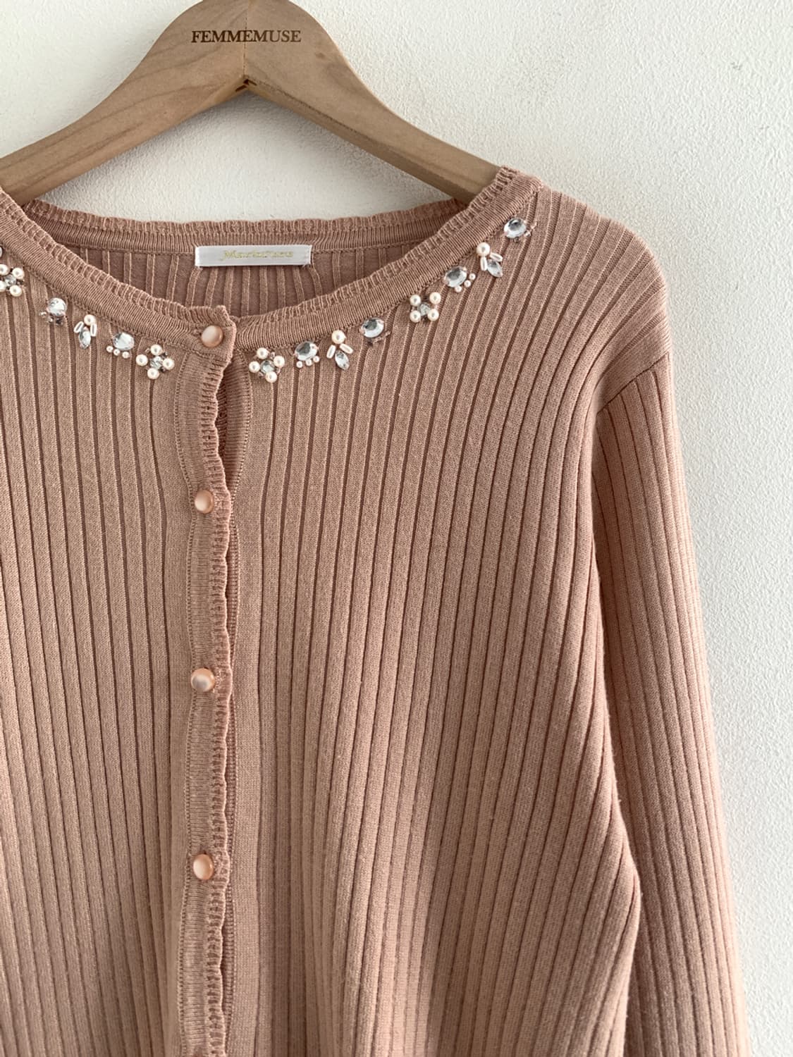 Flower Pearl Neck Cardigan 상품이미지3