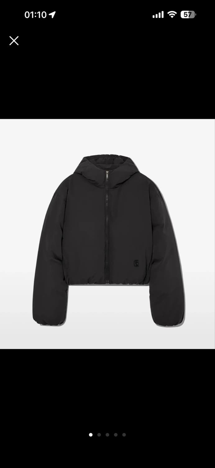 글로니 크롭 패딩 차콜 상품이미지1