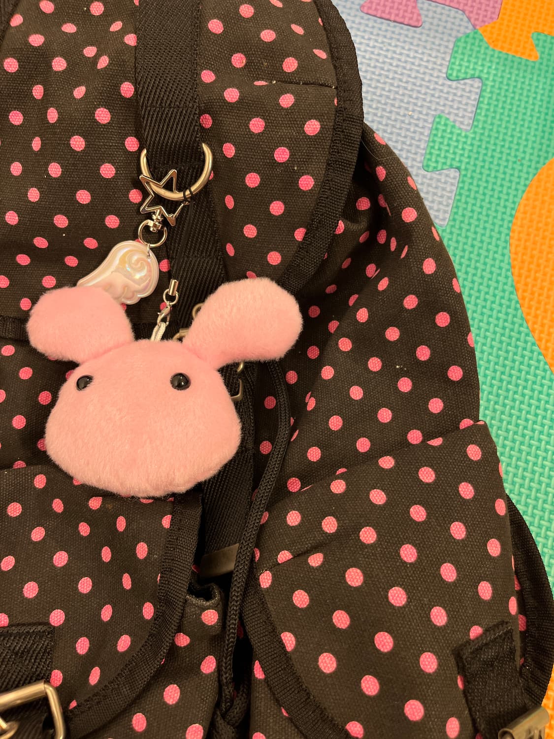 블랙 핑크 도트 백팩 🍓 상품이미지10
