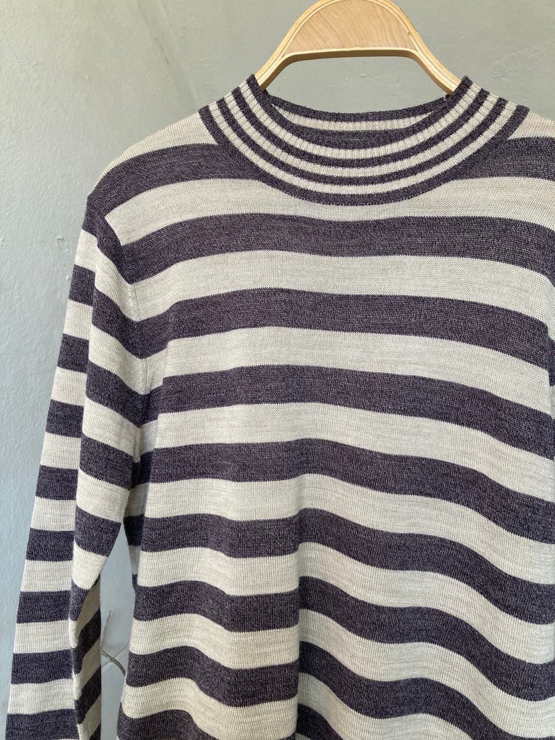 울 30% 베이직 꾸안꾸 스트라이프 니트 상품이미지2