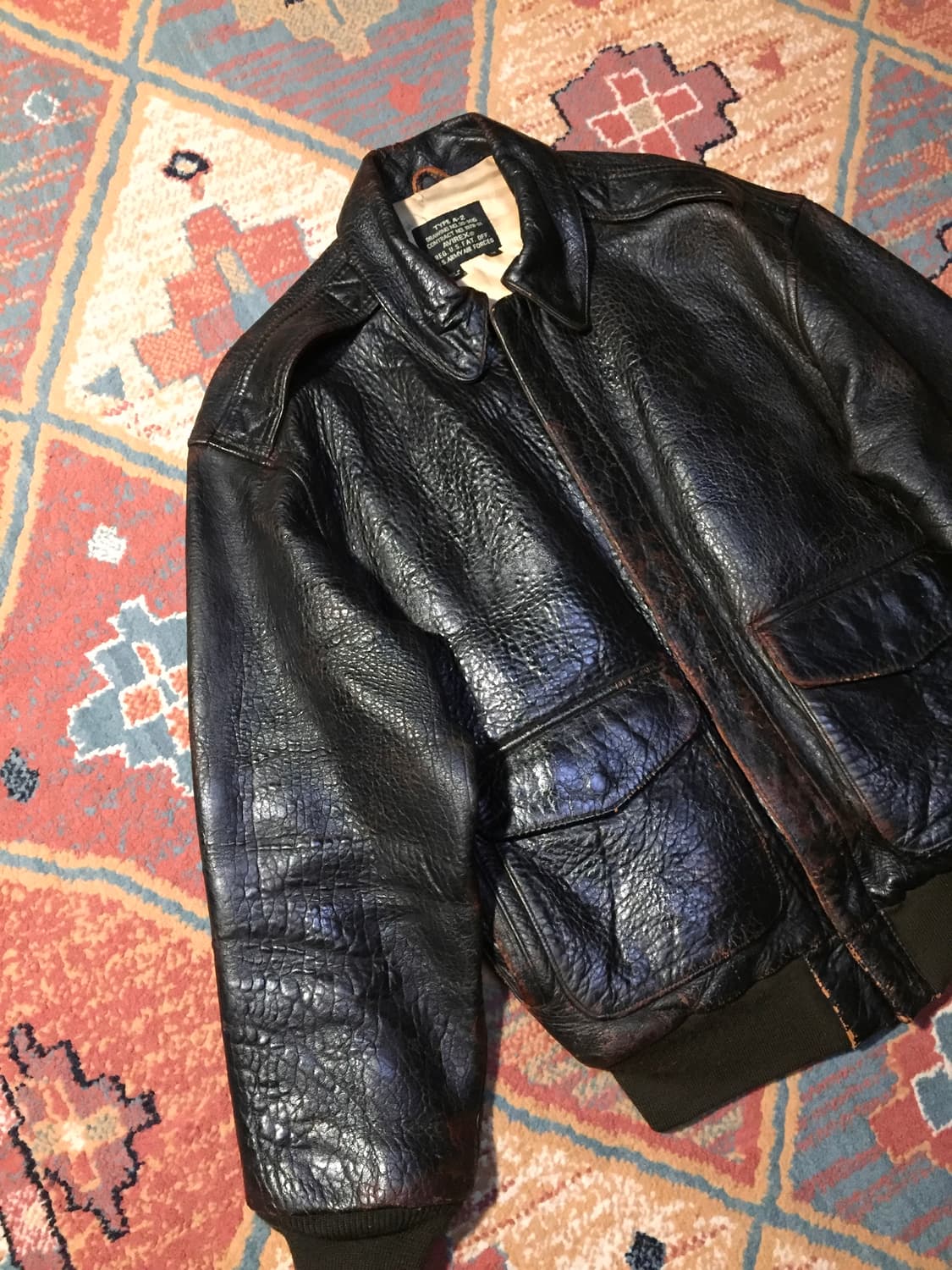 90‘s 아비렉스 a-2 레더자켓 상품이미지3