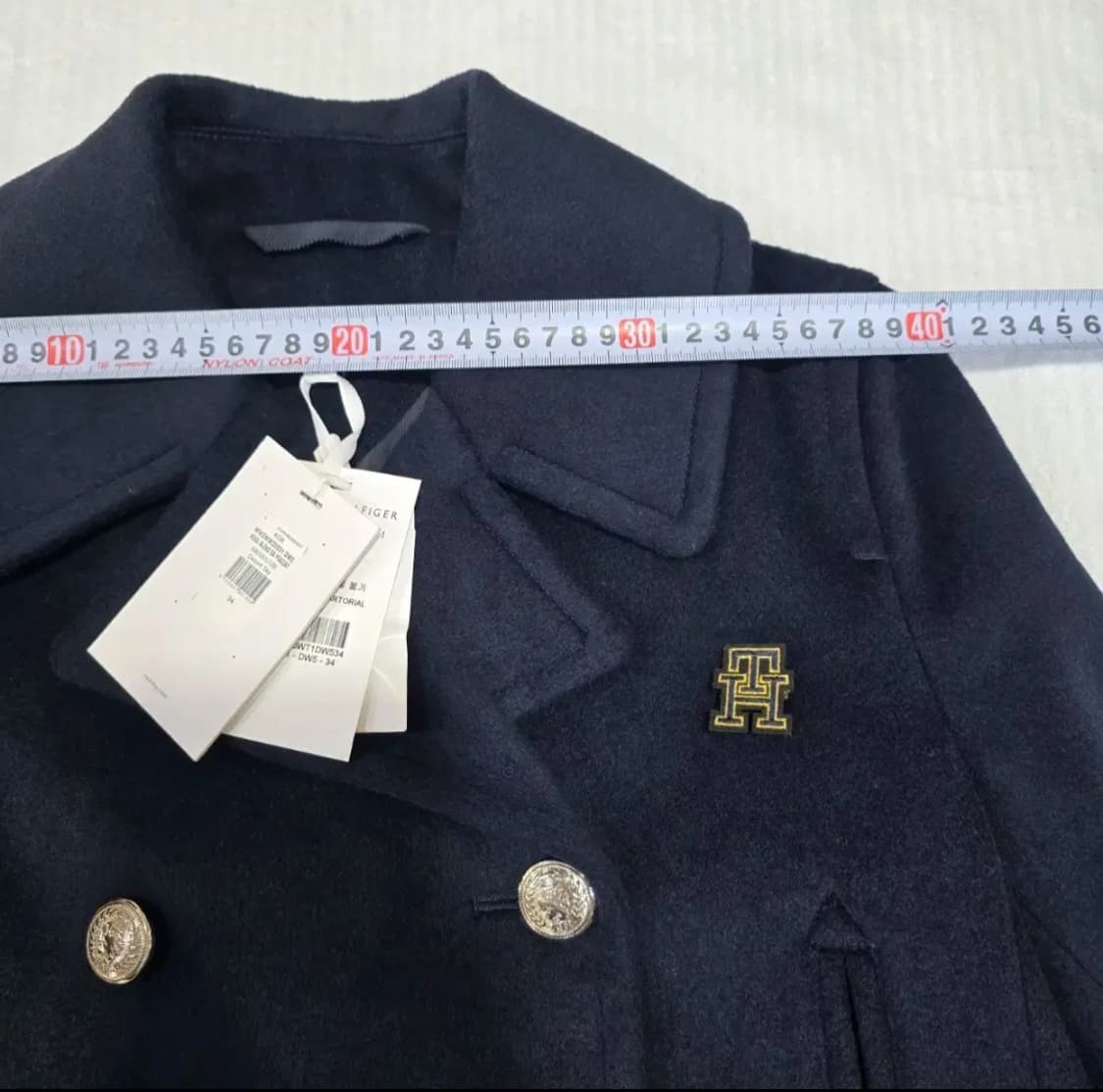 1607 [타미힐피거]울 블렌드 더블 피코트 34(s) 상품이미지3