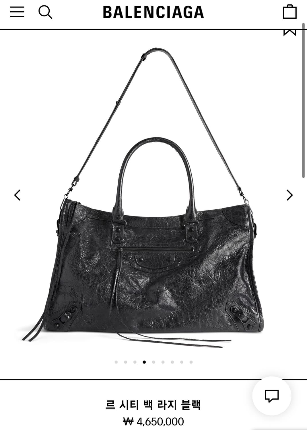 [S급 정품] 발렌시아가 르 시티 모터백 라지 블랙 상품이미지7